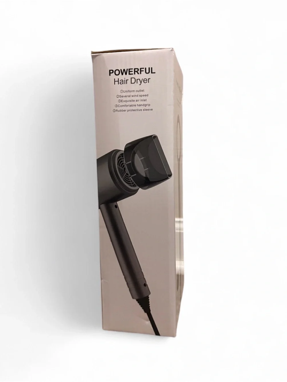 cream and rose gold Ring-Style Hair Dryer with Concentrator Nozzle